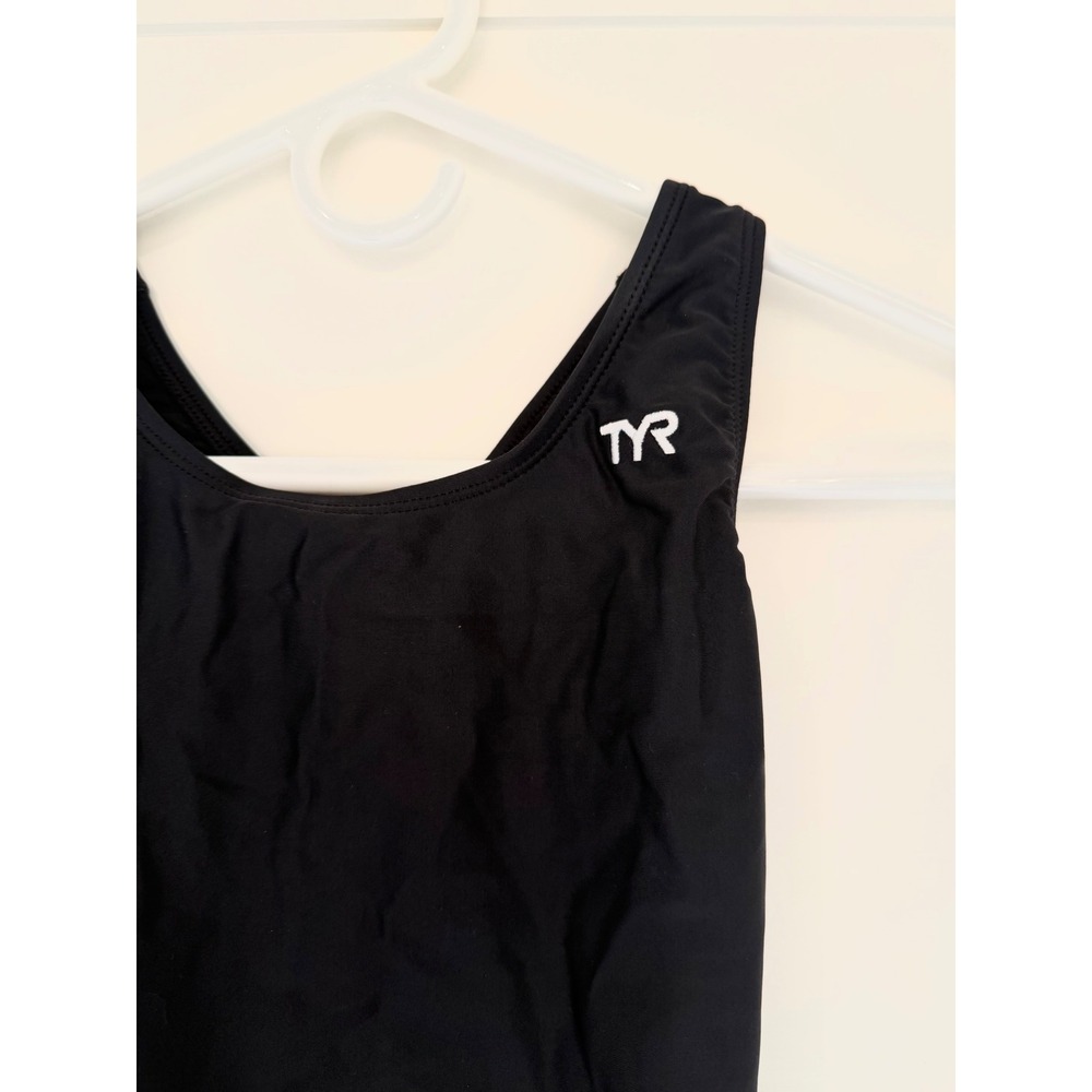 TYR Solid Maxfit Black One Piece Swimsuit Womens 36 L Athletic Swimwear - Picture 5 of 9
